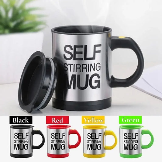 400ml Stainless Steel Lazy Automatic Self Stirring Mug Coffee Milk Juice Mixing Cup Drinkware Kitchen Dining Gadgets