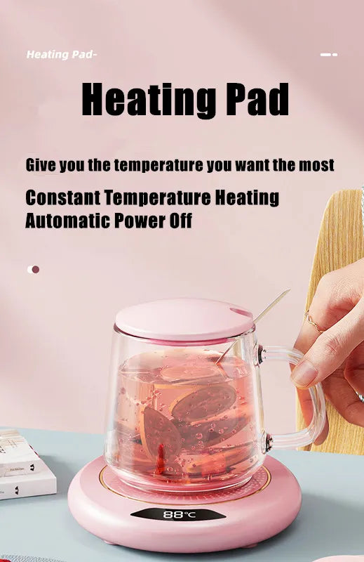 1PC Thermostatic Heating Coaster USB Home Heating Coaster 3-speed Adjustment Heating 55 Degrees Constant Temperature